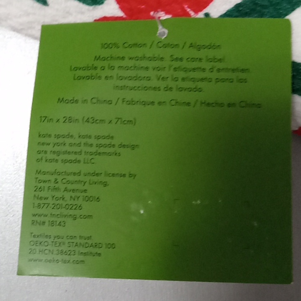 Kate Spade Christmas Poinsietta Print Kitchen Towel Set - Picture 4 of 4